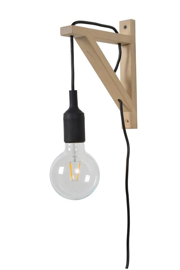 Lucide FIX - Wandlamp - 1xE27 - Zwart - uit